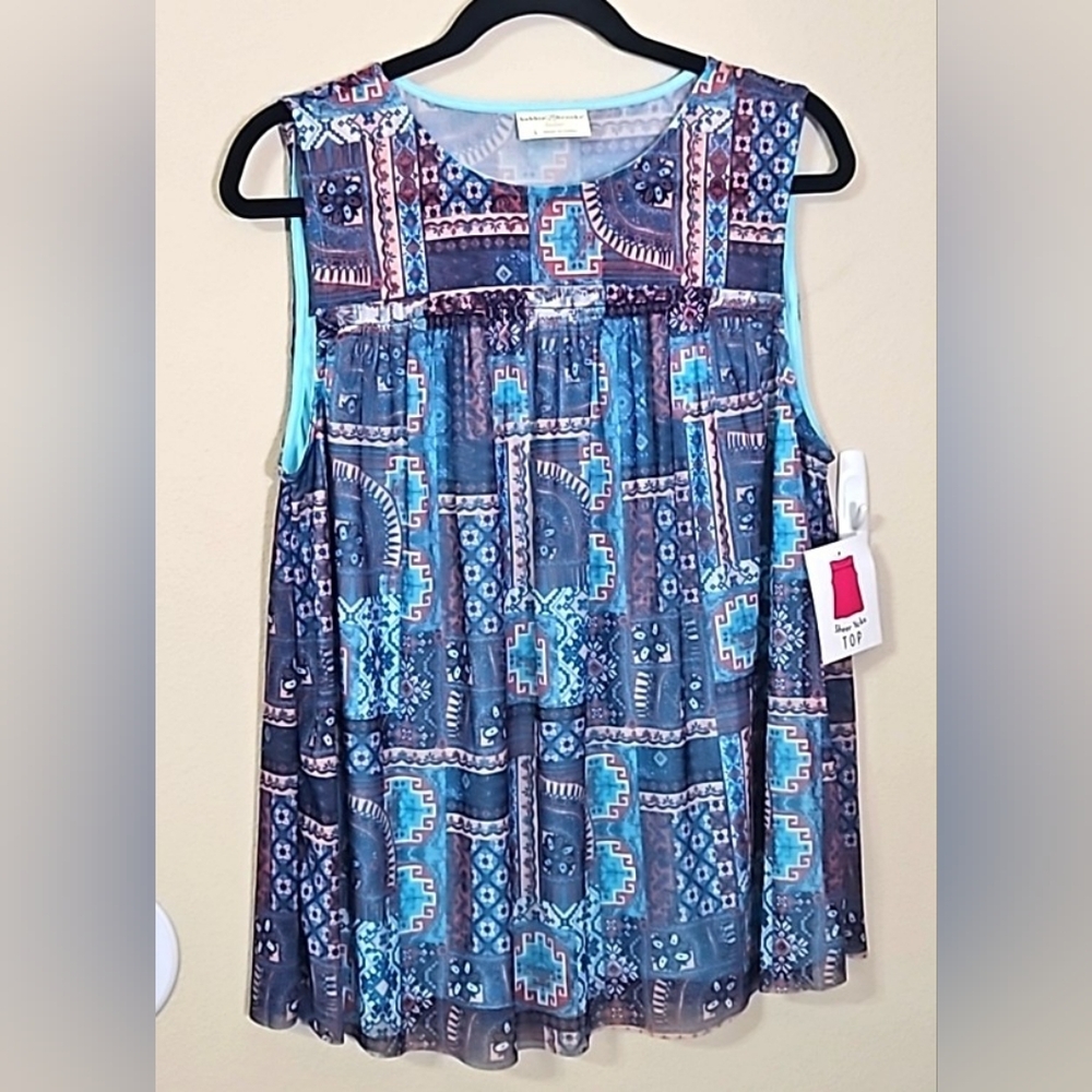 Bobbie Brooks Ladies Sleeveless Sheer Yoke Top Size XL